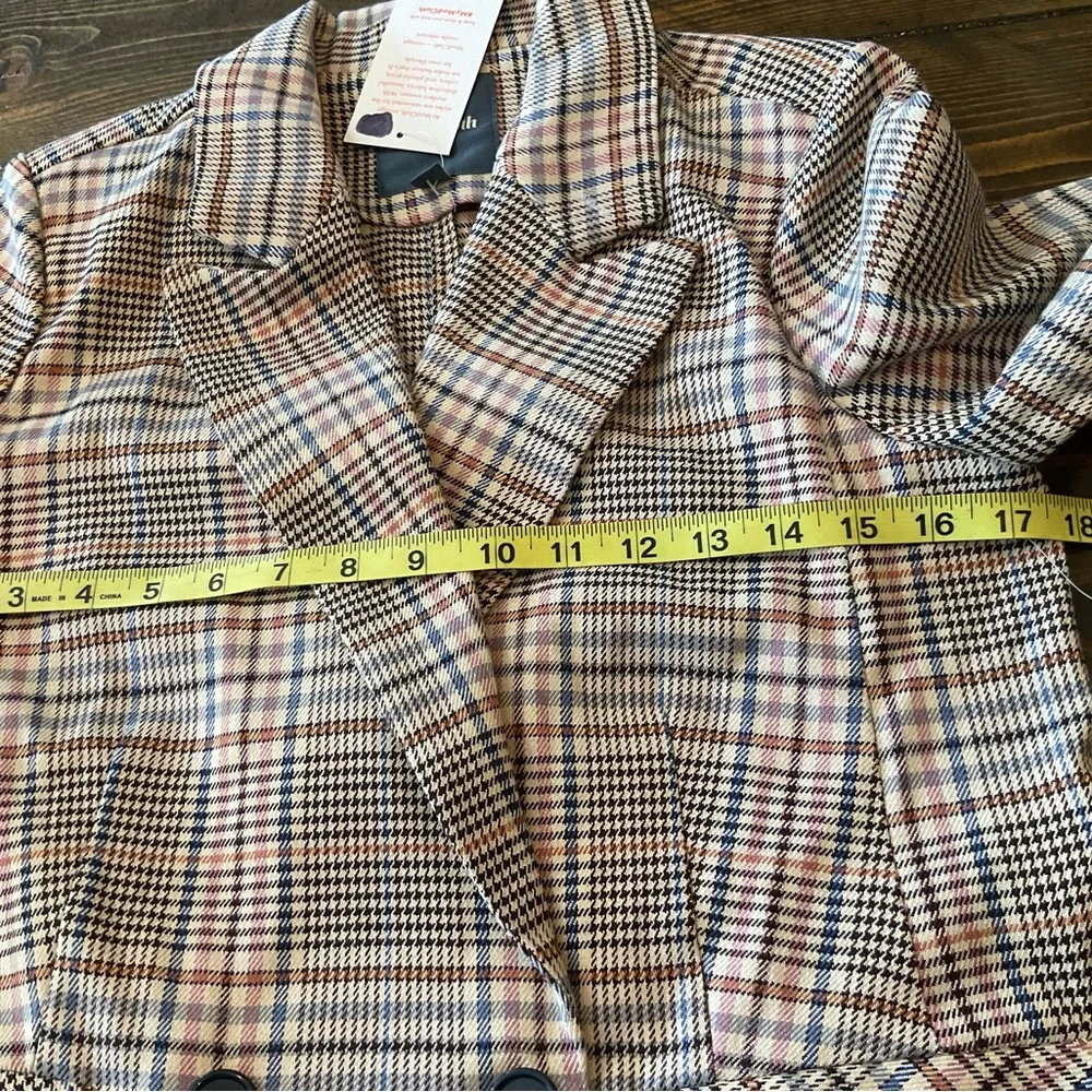Modcloth Tan and Brown Plaid Blazer - Picture 7 of 11